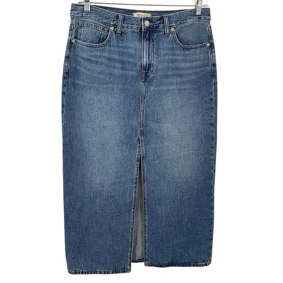 NWT Madewell 29 / 8 Denim Mid Rise Maxi Skirt in Pratt Wash NO097 - Picture 5 of 12